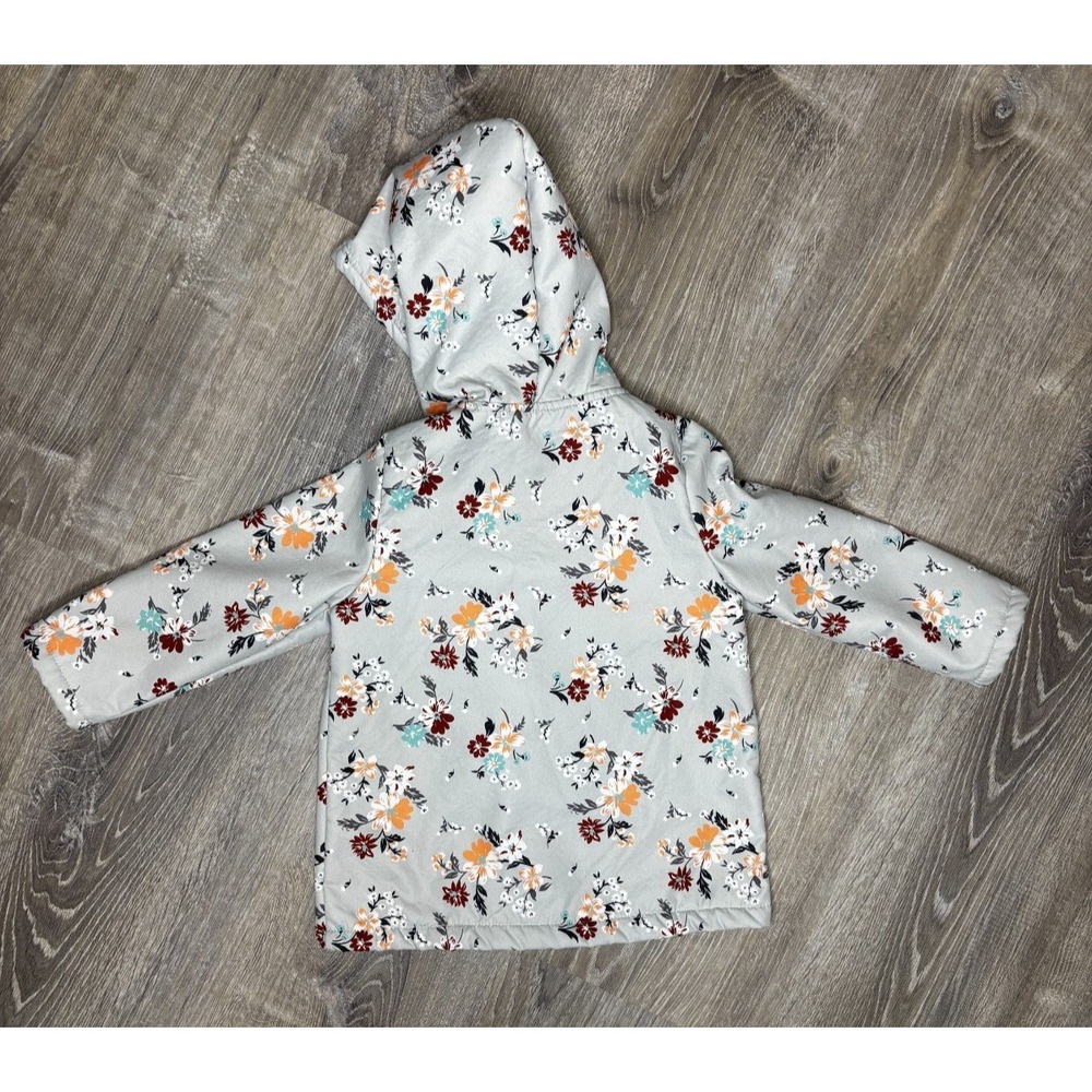 Toddler Girls Floral Multicolor Lightweight Jacket Coat Hooded Sz 4T School Fall - Picture 2 of 3